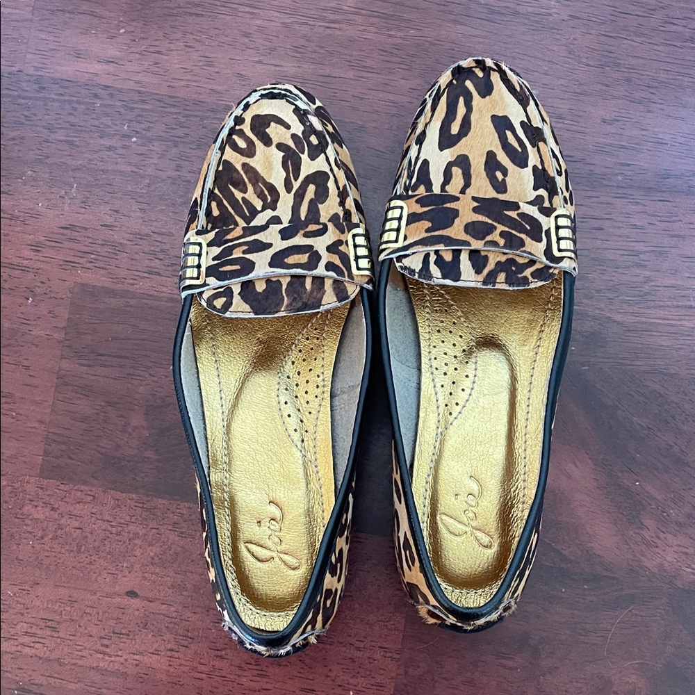 Joie Leopard Pattern Flats - Brown and Black